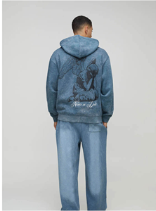 Sudadera de forro polar ecológico de alta calidad para hombre, corte regular, con logo y hombros caídos, tallas grandes. - Product Image 1