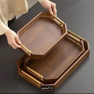 Bandeja de Servir Multifuncional de Madera Lacada y Pulida, Apta para Lavavajillas, 1 Compartimento, Diseño Moderno y Lujoso, para Sala de Estar o Escritorio - Product Image 3