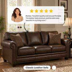 Vintage Inspired Genuine Leather 3 Seater <b>Sofa</b> Bed Elegant Comfortable for Modern Home Hotel Villa School Decoration Projects - Product Image 6