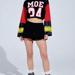 Jersey Corto de Fútbol Americano para Mujer, Manga Larga, Transpirable, de Poliéster, Ropa Urbana, Diseño de Número Bordado Personalizado, Venta al Por Mayor OEM - Product Image 3