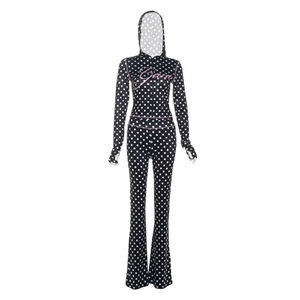 Conjunto Deportivo de Dos Piezas con Estampado Digital y Capucha para Mujer, Chaqueta con Cremallera y Pantalones Deportivos a Juego para Invierno - Product Image 6