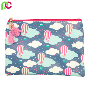 Pochette de voyage personnalisée en coton écologique matelassée avec fermeture éclair, imprimé océan, joli motif pour cosmétiques - Product Image 4