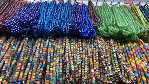 ลูกปัดแก้วลายเชฟรอนสุดหรู ทำมือ แฟชั่น สำหรับทำเครื่องประดับ DIY ขายส่ง คุณภาพส่งออก OEM งานฝีมือตกแต่ง สีชมพู สีฟ้า - Product Image 3
