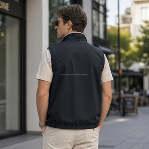 Gilet réversible à col montant sans manches, couleur unie, fermeture éclair, vêtement d'extérieur décontracté pour l'automne, en polyamide et élasthanne - Product Image 4