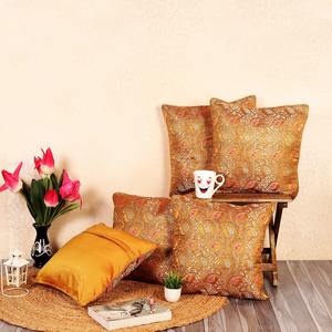 Housse de coussin luxueuse et confortable en brocart marron, patchwork, lavable, avec fermeture éclair carrée, décoration d'intérieur pour canapé de salon - Product Image 3