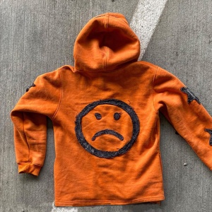 Men's 100% Cotton Hoodies Casual Leather <b>Jacket</b> <b>Thick</b> 250g <b>Fleece</b> Winter Custom Logo Print Oversized Heavy Weight 3D Design - Product Image 4