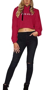 Top corto de manga larga con etiqueta para mujer, ropa de gimnasio con capucha OEM personalizada, top corto de calle, top corto para chicas adolescentes, precio barato - Product Image 3