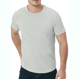 T-shirts pour hommes à manches courtes avec logo de marque, en coton et polyester, prix de gros abordable, coupe classique, lavables - Product Image 1