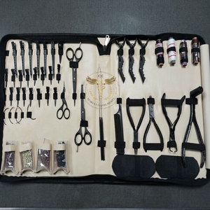 Professional Hair Extension Tool Kit Set – Micro <b>Ring</b> Pliers, Loop Needle, Thread, <b>Clips</b> & Beads for Salon and DIY Hair Styling - Product Image 1