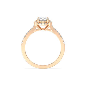Bague de fiançailles REYES avec halo de diamants cultivés en laboratoire certifiés IGI, en or massif 14 carats, diamants HPHT CVD, cadeau de mariage, bijoux fins pour elle - Product Image 4