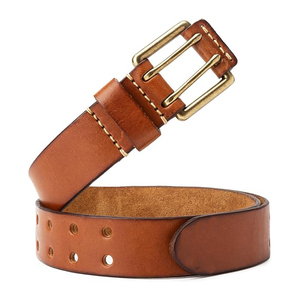 Cinturón Casual de Cuero Vacuno Genuino Reversible Marrón Cognac de 3.5cm de Ancho con Hebilla de Acero Ajustable - Duradero e Impermeable - Product Image 5