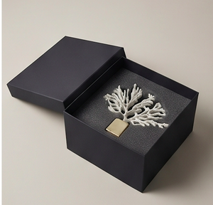 White Resin Coral Sculpture With <b>Gold</b> Square Base Modern Coastal Tabletop <b>Decor</b> For Home Office And <b>Living</b> <b>Room</b> - Product Image 6