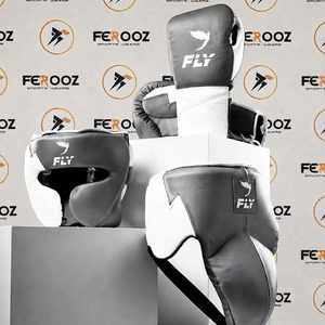 ชุดอุปกรณ์มวย Fly Boxing สีน้ำเงินขาว หนังแท้ แบบผูกเชือก ระบายอากาศได้ดี ป้องกันการบาดเจ็บ สำหรับผู้ใหญ่ ฝึกซ้อมศิลปะการต่อสู้ สำหรับยิม - Product Image 5