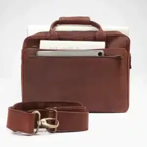 Minimalist Brown Leather Laptop <b>Bag</b> Premium Slim Business Briefcase for Modern Professionals Custom Logo Wholesale Supply - Product Image 2