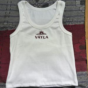 Beaded Embroidery <b>White</b> Ribbed Tank Top Cotton Sleeveless Summer Vest Women Apparel Casual Wear Handmade Handcraft Clothing - Product Image 3