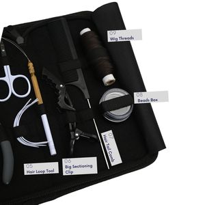 Kit d'outils professionnels pour extensions de cheveux avec pinces, ciseaux, peigne, aiguille, fil et clips pour l'installation et le retrait - Product Image 4