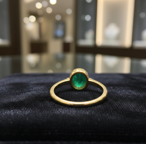 Anillo Ovalado Verde Talla 6 de EE. UU. 10x12mm con Circonita Cúbica 8g, Plata de Ley 925 Bañada en Oro de 18K, Anillo de Cóctel Elegante Hecho a Mano, Joyería con Piedras Preciosas, Regalo - Product Image 3