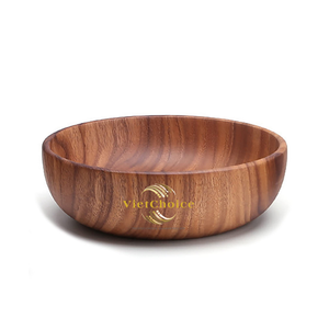 ชามไม้ธรรมชาติทำด้วยมือสำหรับเสิร์ฟบนโต๊ะอาหารในห้องครัว - Product Image 1