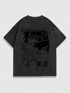Camisetas de Hombre de Corte Regular, Tejidas en Poliéster/Algodón, con Estampado Personalizado, Estilo Urbano, Cuello en V, Manga Corta - Product Image 2