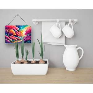 Azaleas Color pared puerta colgante impresiones Multicolor aluminio Metal signo para cocina Bar baño decoración del hogar 8HX12W - Product Image 3