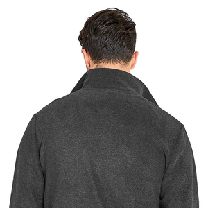 Men's Beige Bomber <b>Jacket</b> Black Trim Stand Collar Zipper Closure Breathable <b>Fleece</b> Casual Winter <b>Jacket</b> Cotton <b>Lining</b> 100% Wool - Product Image 5