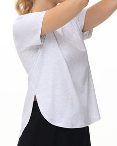Camisetas cortas de algodón para mujer, de ajuste holgado, manga corta, para correr, con dobladillo dividido, tallas grandes, hechas en Pakistán - Product Image 2