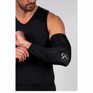 Custom Design Sports Anti Slip Breathable Compression Polyester Spandex Elastic Elbow Support Arm <b>Brace</b> Arm Sleeve For <b>Men's</b> - Product Image 1