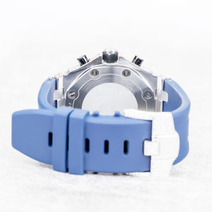 Custom Handmade Half Iced Out White/Blue Dial VVS Moissanite Diamond <b>Mechanical</b> Fully Customized Men's Wrist <b>Watch</b> - Product Image 6