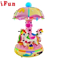 Manèges d'amusement Carrousel de luxe 3 places pour enfants Rotation de cheval Carrousel d'intérieur électrique pour enfants Kiddie Rides à vendre