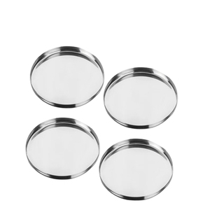 Modern Design Set of 4 Handcrafted Shiny Polished Stone Coasters <b>round</b> Shape Metal <b>Table</b> <b>Mats</b> & Pads Unique Tableware Decor - Product Image 1