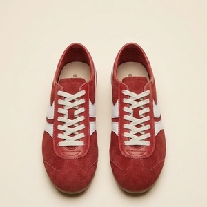 OEM ODM Custom Logo <strong>Vintage</strong> Red Suede Sneakers Lace up Casual Flat <strong>Shoes</strong> Retro Walking Footwear <strong>for</strong> <strong>Women</strong> and Men Wholesale Fast - Product Image 2