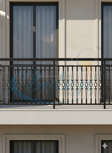 Barandilla de Escalera Resistente de Hierro Fundido Gris, Altamente Pulido, Ajustable, Sin Marco, Resistente al Óxido/Agua, Diseño Ornamental - Product Image 2