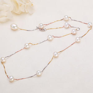 Collar de Perlas de Agua Dulce con Cielo Estrellado de Plata S925 Simple de Zhuji Mountain Lake Jewelry, Cadena de Clavícula al por Mayor con Cadena para el Cuello - Product Image 4