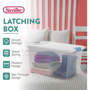 Set da 12 Contenitori Impilabili in Plastica Trasparente da 64 Quarti con Coperchi Bianchi, Organizzatori con Chiusura per Armadio e Camera da Letto - Product Image 3