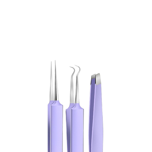 Low MOQ 7-Piece <b>Blackhead</b> Remover <b>Tool</b> Kit Purple Stainless Steel Acne Extraction Comedone <b>Extractor</b> Set with Leather Case OEM - Product Image 2