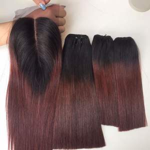 วิกผมมนุษย์แท้สำหรับต่อผมสีออมเบรแบบใช้ตรงจาก100% เวียดนาม - Product Image 1