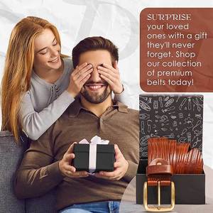 วัสดุคุณภาพพรีเมียมสำหรับเข็มขัดหนังสไตล์สมาร์ทแคชชวล อุปกรณ์เสริมที่เชื่อถือได้สำหรับการใช้งานประจำวันสำหรับผู้ชาย เข็มขัดหนัง - Product Image 5