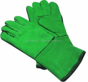 Gants de travail en cuir de vachette rouge haute performance, résistants aux étincelles, confortables pour le travail industriel et la soudure - Product Image 2