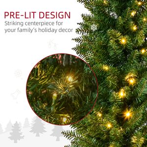 Albero di Natale Artificiale Noble Fir Sottile Pre-Illuminato da 180 cm con 200 Luci LED Bianco Caldo e 390 Punte - Decorazioni Natalizie - Product Image 5