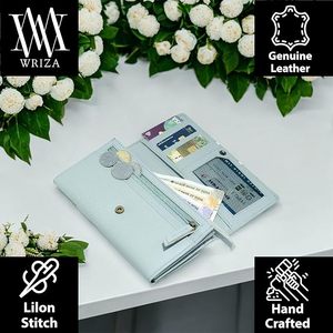 WRIZA Women’s Genuine Leather RFID Clutch <b>Wallet</b> – Slim Red Zipper Purse with Card Slots, Secure Travel <b>Ladies</b> Handbag - Product Image 4