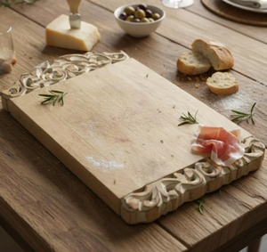 Tabla de cortar redonda de bambú creativa, tamaño y color personalizables, duradera con mango de madera, ecológica, apta para lavavajillas, 1.5 cm de grosor. - Product Image 6
