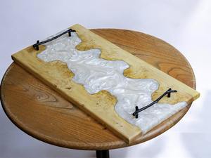 ถาดไม้และเรซิ่น อีพ็อกซี่เรซิ่น, ถาดชีสเรซิ่นอีพ็อกซี่, ของขวัญแต่งงานแบบสั่งทำพิเศษ, ของขวัญทำมือ, ของขวัญขึ้นบ้านใหม่ - Product Image 4