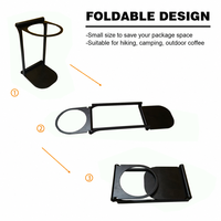 Support pliable léger pour filtre à café en alliage d'aluminium pour la préparation du café en extérieur et en voyage, noir/argent, assortiment