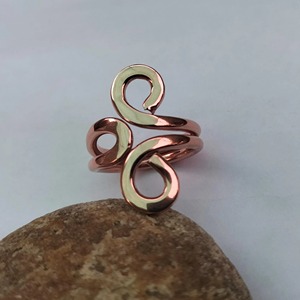 Bague en cuivre pur faite à la main, réglable, unisexe, pour les amateurs de mode et les accessoires quotidiens, bijoux artisanaux - Product Image 6