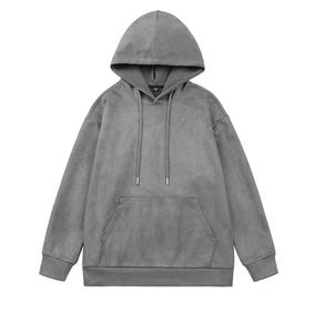 เสื้อฮู้ดโอเวอร์ไซส์ผู้ชาย สีพื้น ผ้าฝ้ายเฟรนช์เทอร์รี่ สวมใส่สบาย มีกระเป๋า เหมาะสำหรับใส่ในฤดูใบไม้ร่วง - Product Image 3