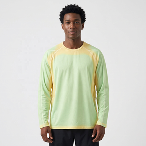 T-shirt décontracté sportif pour homme, manches courtes, col rond, tricoté, écologique, 180g, lavé, coupe classique, 100% polyester - Product Image 1