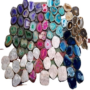 Natural stone coaster Luxury Golden Rim Agate Slice - Product Image 1