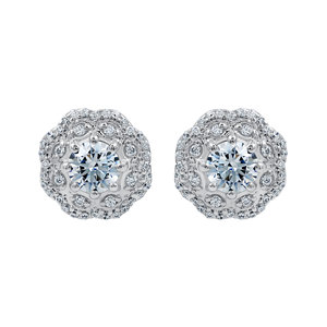 Boucles d'oreilles clous Gourik E321 en argent sterling 925 plaqué platine, design floral minimaliste avec zircon, pour femme, idéales pour mariage, anniversaire ou soirée - Product Image 2