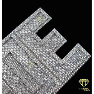 Custom <b>Initial</b> Letter Pendant Lab Grown Diamond 925 Sterling <b>Silver</b> Brilliant Cut Iced Hip Hop <b>Necklace</b> Rhodium Gold Luxury Gift - Product Image 5