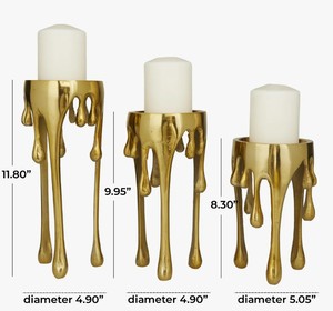 Support de bougie rond en aluminium fait main moderne, décoration minimaliste pour la maison, pour Pâques, Noël et Halloween - Product Image 5